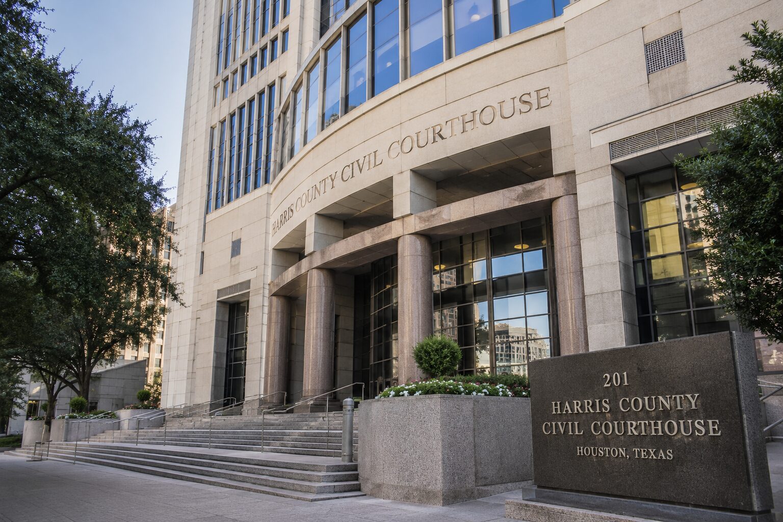Harris County Civil Courthouse entrance, Houston.