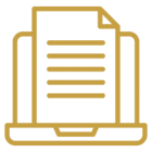 Icon of document on a laptop screen.